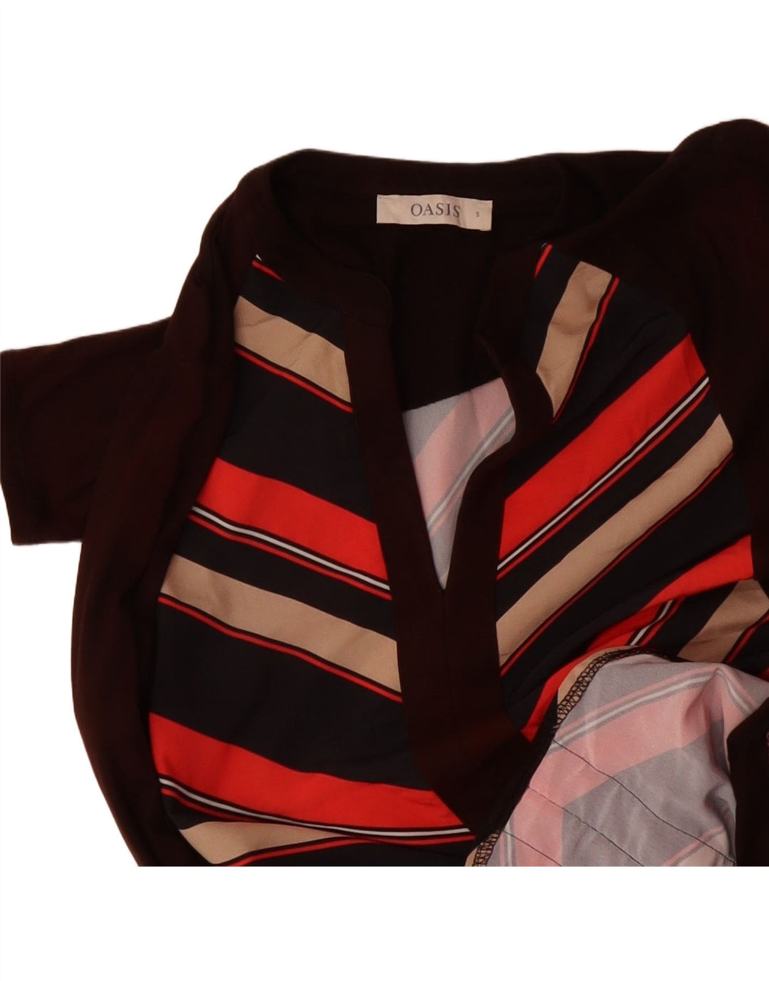 OASIS Womens Long Sleeve Shift Dress UK 10 Small Brown Striped Vintage Oasis and Second-Hand Oasis from Messina Hembry 