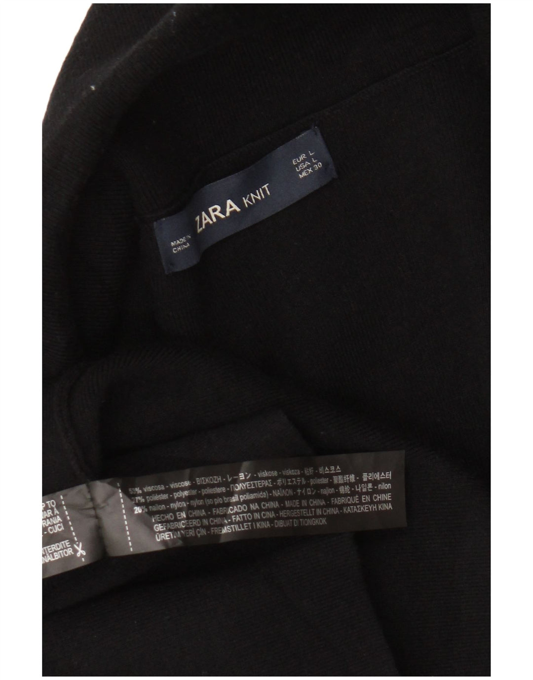 Zara Womens Open Cardigan Sweater UK 16 Large Black Viscose