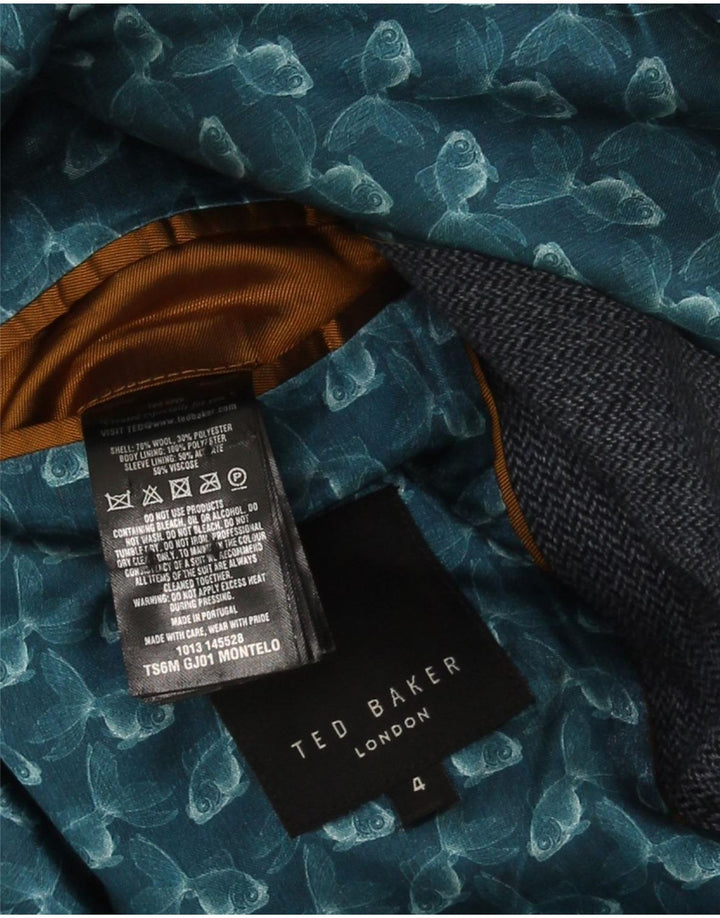 Ted Baker Veste blazer à 2 boutons pour homme Taille 4 Grand chevrons bleu marine