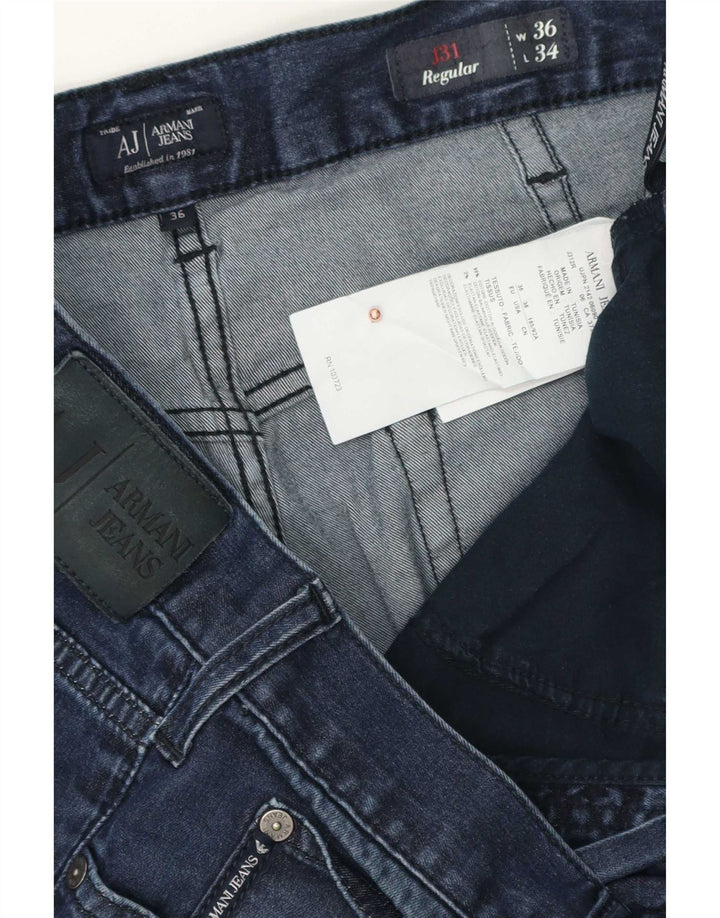 Jeans dritti da uomo vestibilità regolare Armani W36 L28 cotone blu