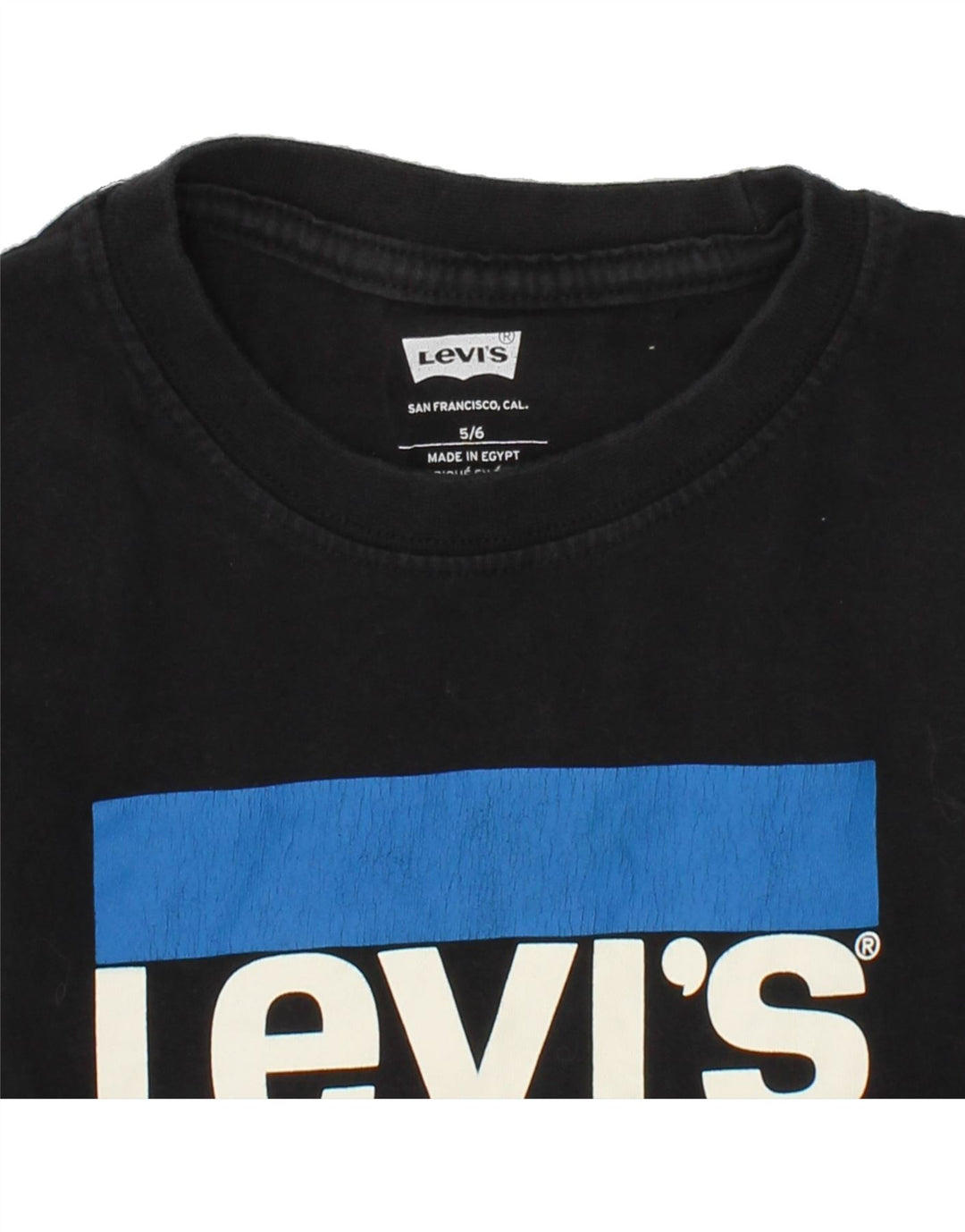 LEVI'S Boys Graphic Top Long Sleeve 5-6 Years Black Cotton Vintage Levi's and Second-Hand Levi's from Messina Hembry 