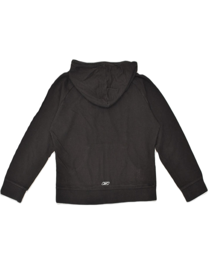 REEBOK Womens Hoodie Jumper UK 14 Medium Black Cotton | Vintage Reebok | Thrift | Second-Hand Reebok | Used Clothing | Messina Hembry 