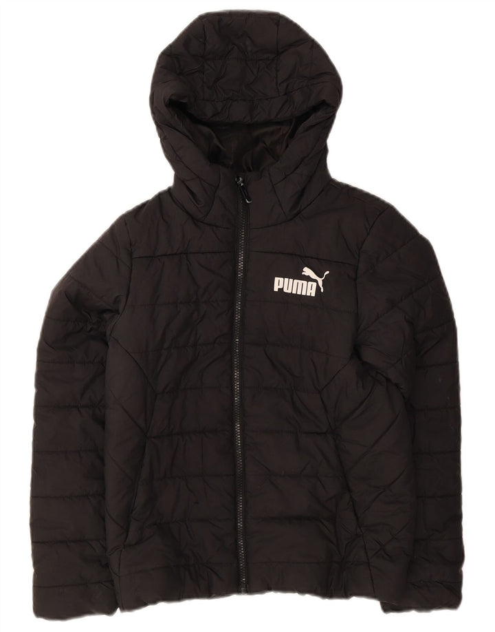 Puma Jungen Kapuzenjacke, gepolstert, 9–10 Jahre, schwarzes Polyester