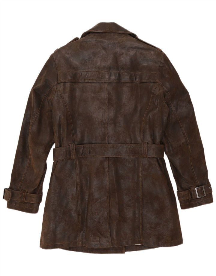 Frieda & Freddies Damen Ledermantel IT 44 Mittelbraun