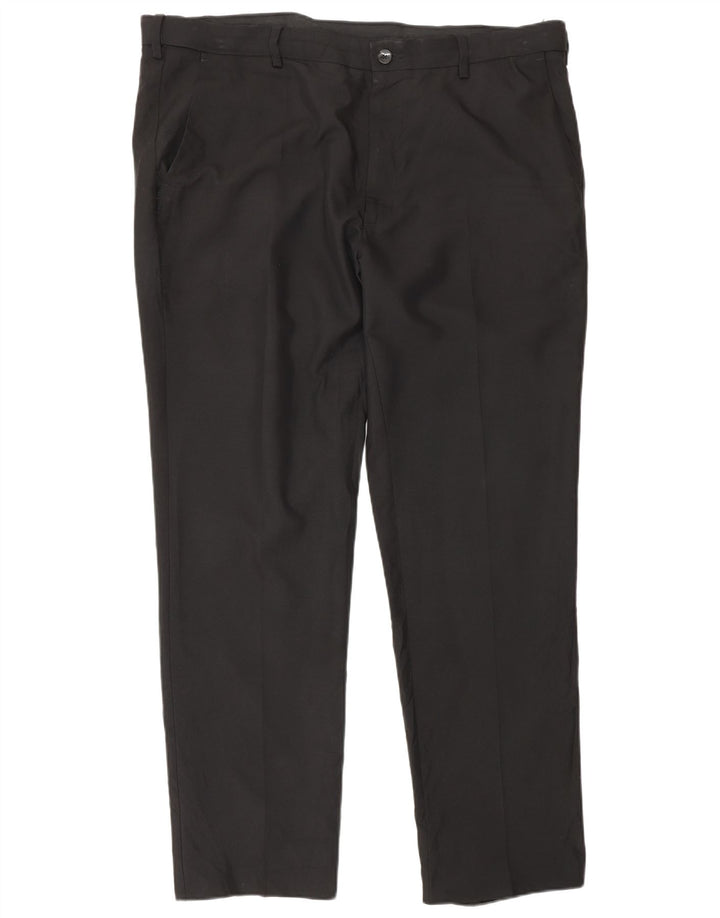 Marks & Spencer Mens Straight Regular Fit Suit Trousers W40 L30 Black