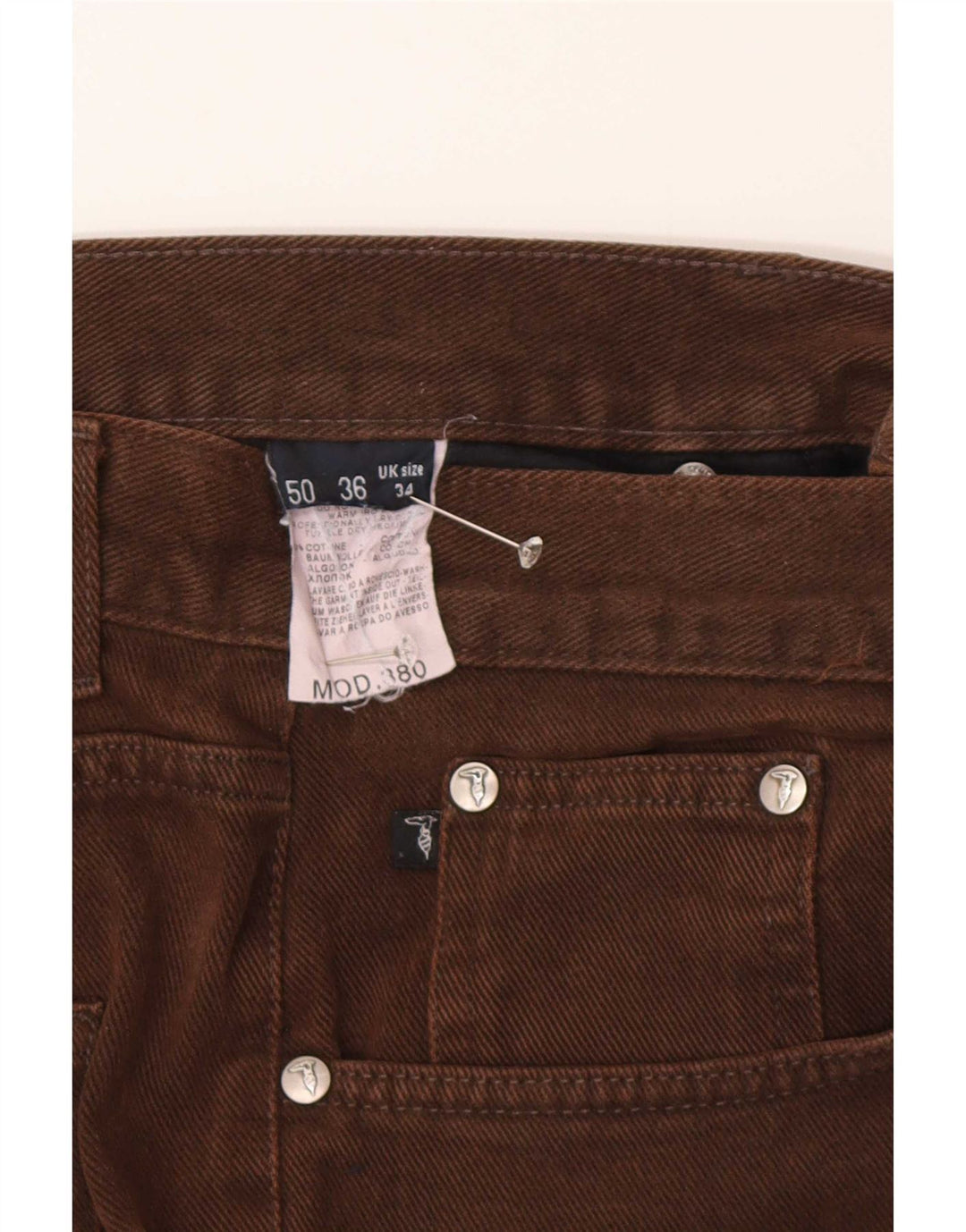 Trussardi Jean Droit W34 L30 Marron Coton Homme