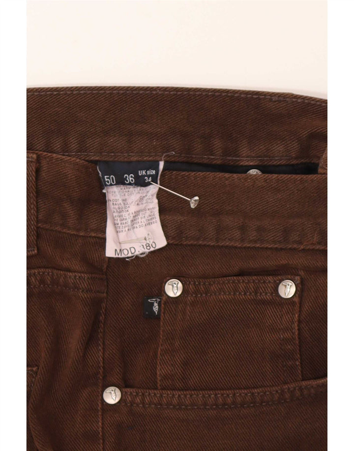 Trussardi Jean Droit W34 L30 Marron Coton Homme