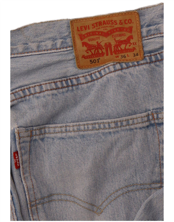 LEVI'S Mens 501 Straight Jeans W36 L27 Blue Cotton