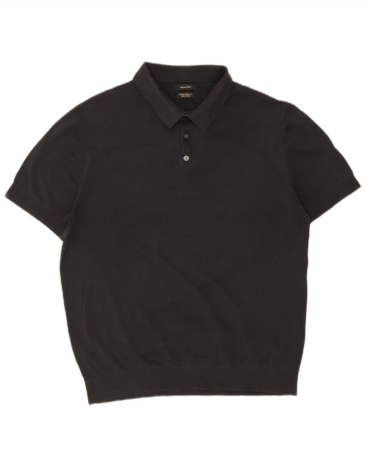 Polo da uomo Massimo Dutti grande in cotone nero