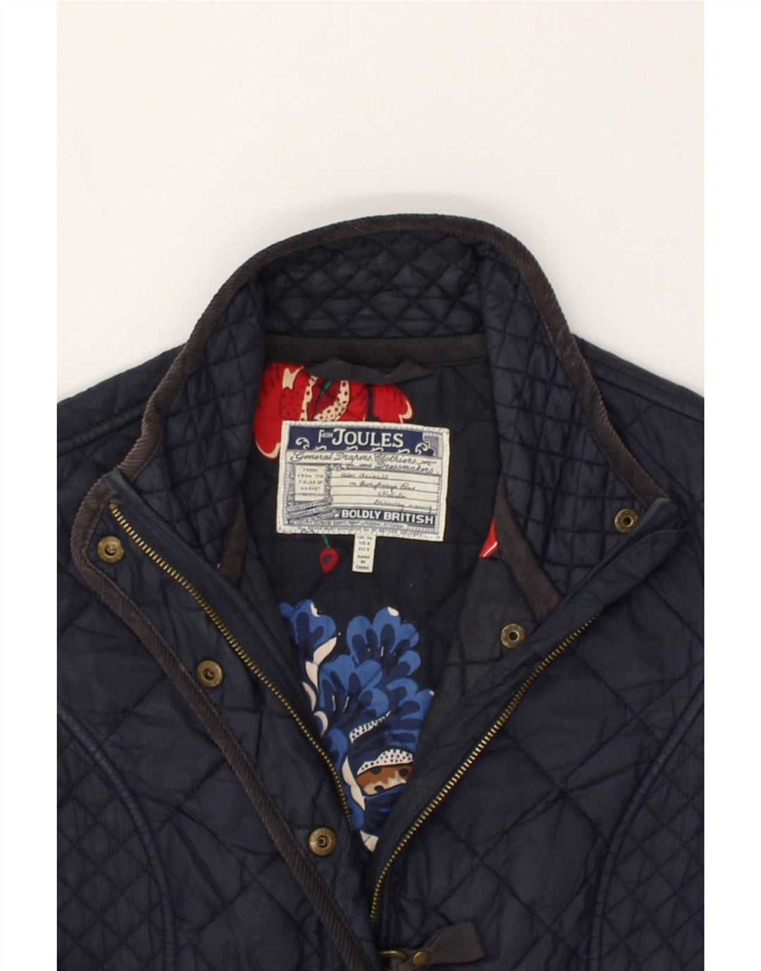 JOULES Womens Quilted Jacket UK 10 Small  Navy Blue Polyamide | Vintage Joules | Thrift | Second-Hand Joules | Used Clothing | Messina Hembry 