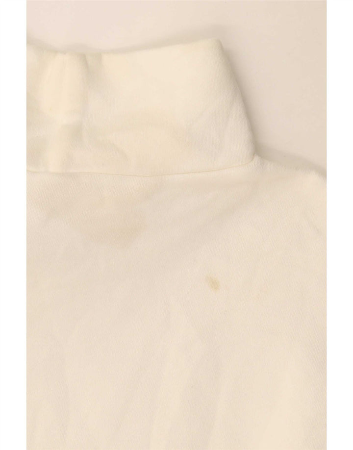 Zara Dame Oversized Top 3/4 ærme UK 10 Small Off White Bomuld