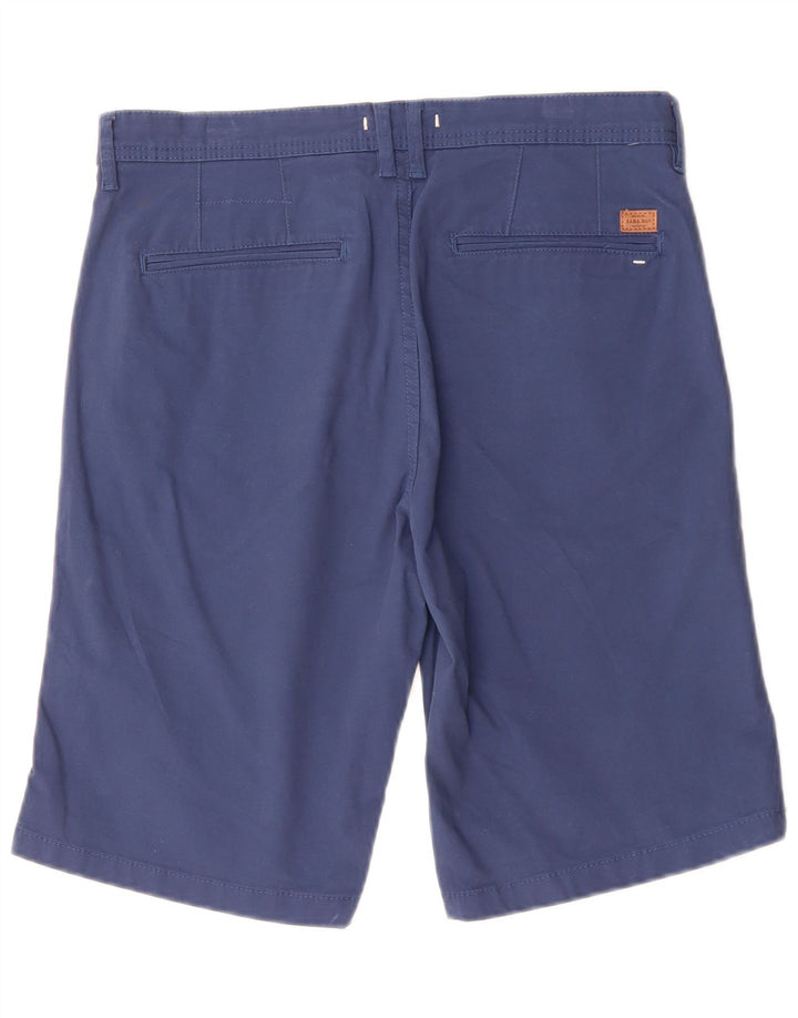 Zara Mens Chino Shorts EU 40 Medium W31  Navy Blue Cotton
