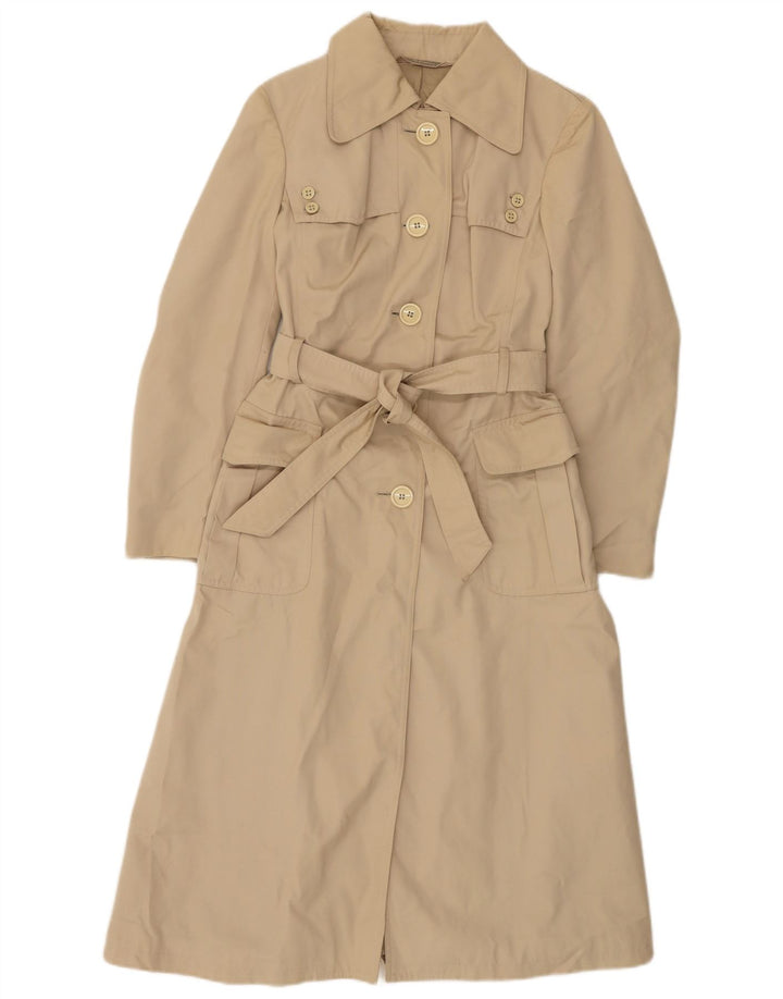 NINO Womens Trench Coat UK 8 Small Beige Polyester