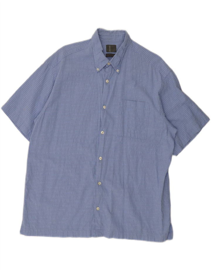 DOCKERS Mens Short Sleeve Shirt Large Blue Check Cotton Vintage Dockers and Second-Hand Dockers from Messina Hembry 
