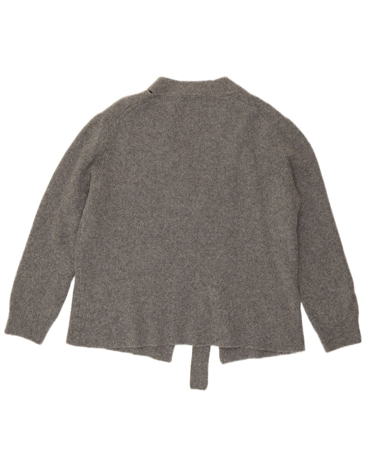 Zara Womens Oversized Cardigan Sweater UK 10 Small Grey Wool