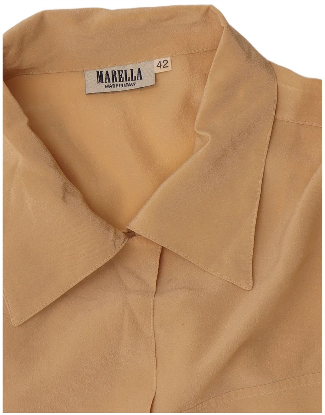 Marella Womens Oversized Short Sleeve Shirt Blouse IT 42 Medium Beige