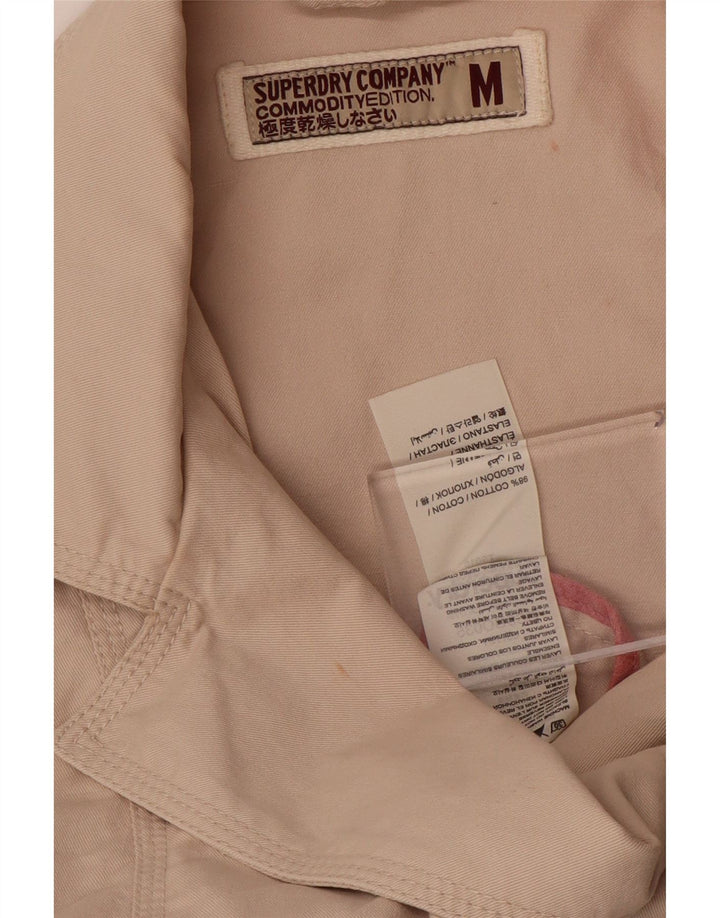 Superdry Womens Trench Coat UK 14 Medium Beige Cotton