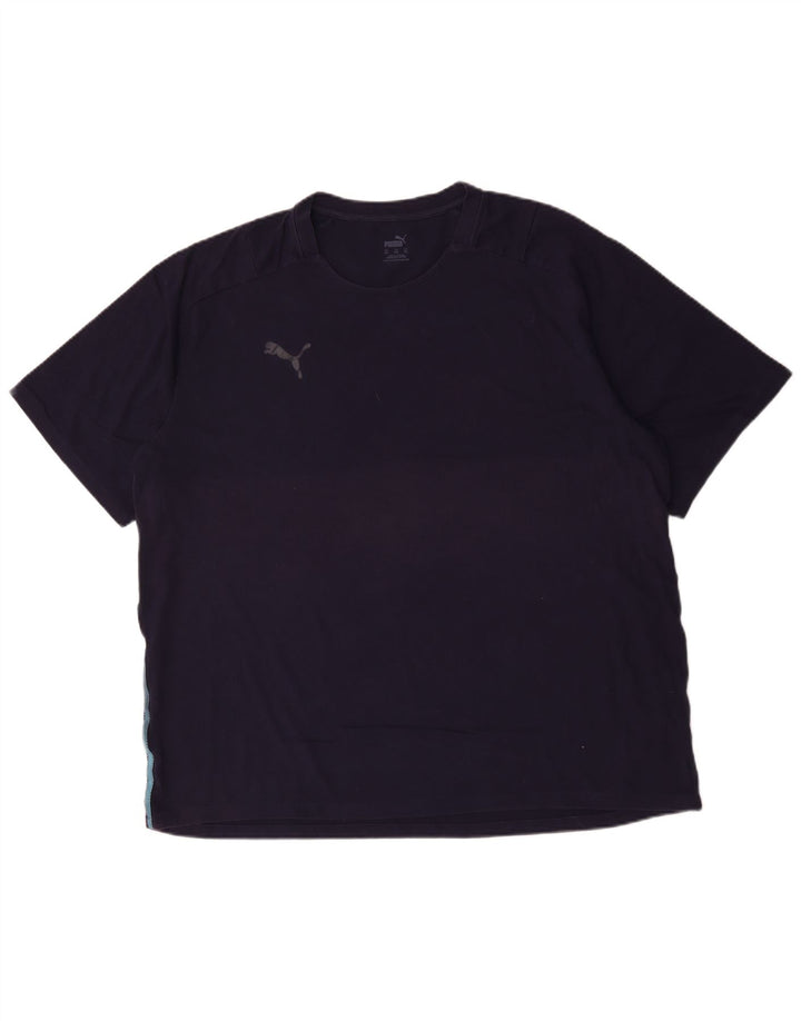 Puma Mens T-Shirt Top 3XL Navy Blue Cotton