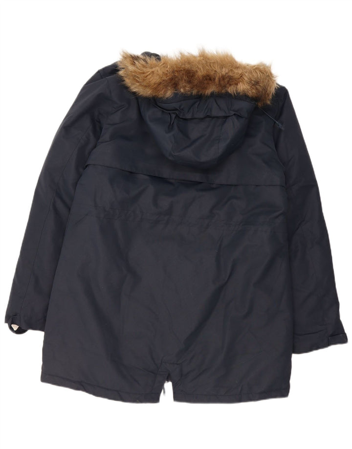 MOUNTAIN WAREHOUSE Womens Hooded Parka Jacket UK 14 Large Navy Blue