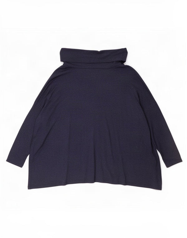 Phase Eight Womens Oversized Top 3/4 Sleeve UK 10 Small Navy Blue Viscose