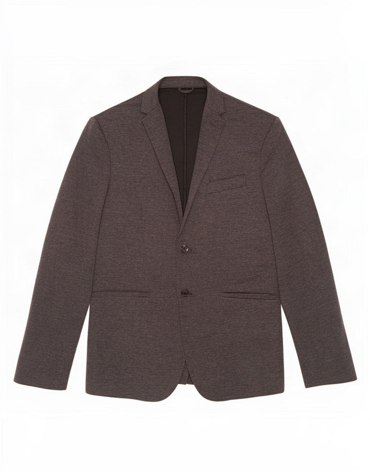 Zara Veste Blazer 2 Boutons Homme UK 42 XL Gris Polyester