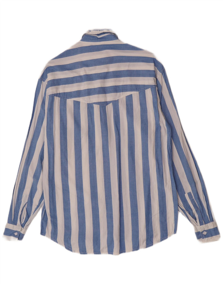 Camisa Vintage Para Hombre Rayas Azul Medianas