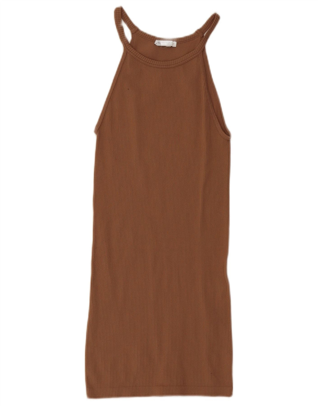 Zara Womens Mini Halter Dress UK 4 XS Brown