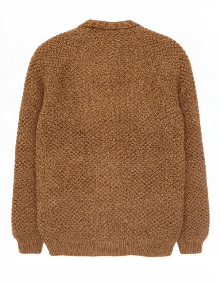 vintage Mens Cardigan Pull Petit Brun
