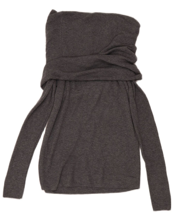 Zara Womens Roll Neck Jumper Sweater UK 14 Large Grey Polyester