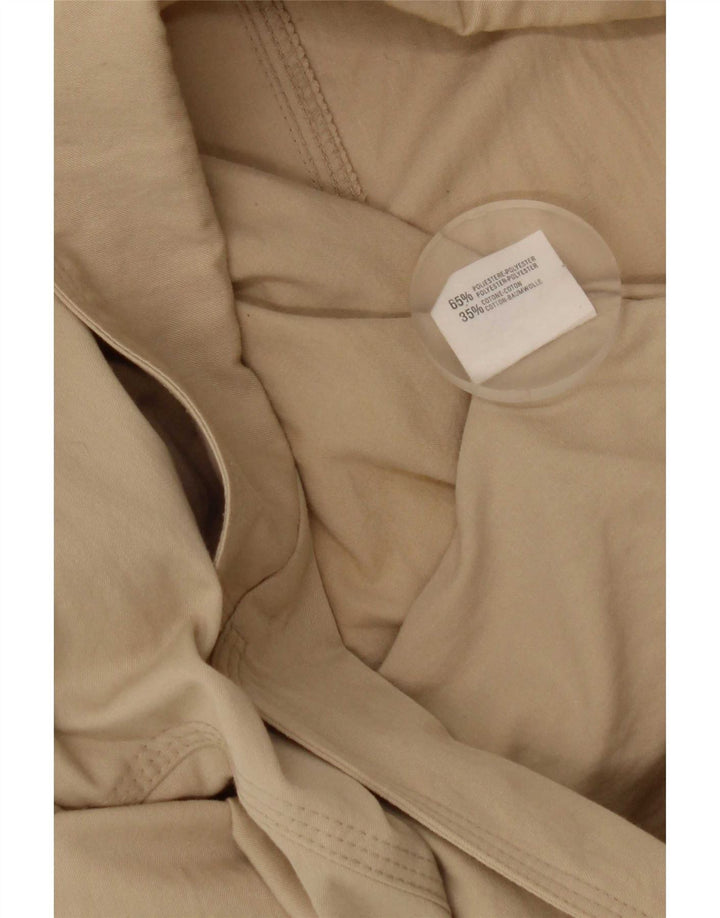 Stefanel Womens Crop 2 Button Blazer Jacket UK 16 Large Beige Polyester