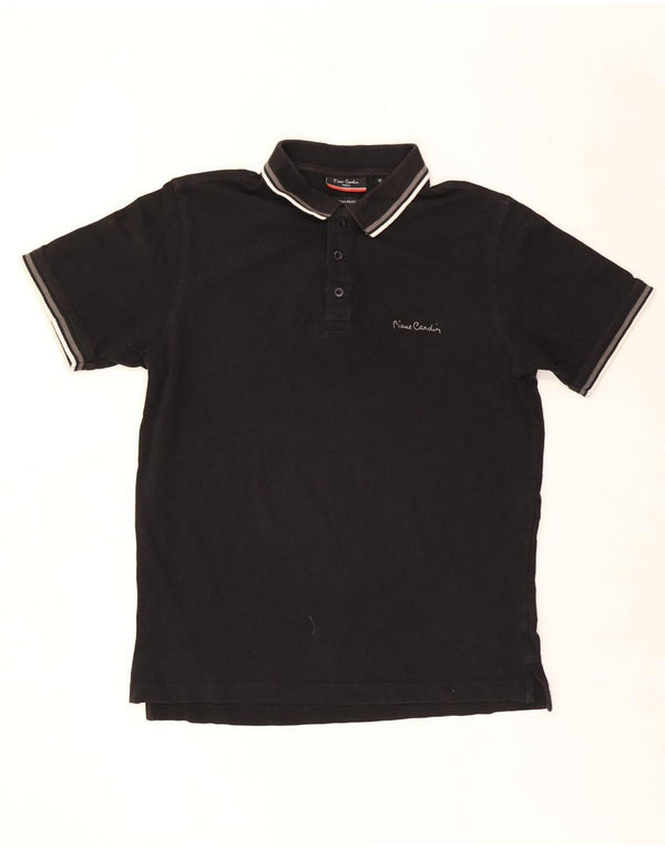 Pierre Cardin Herre Regular Fit Polo Shirt Medium Sort Stribet Bomuld