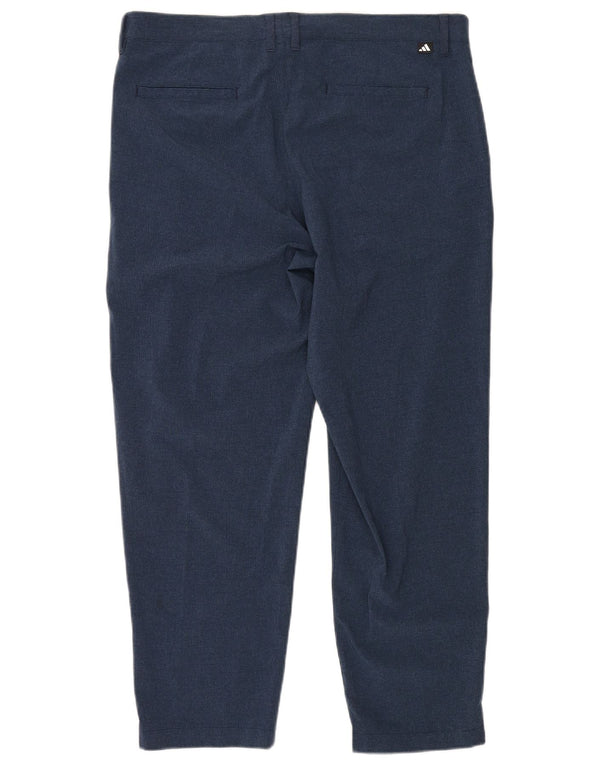 Adidas Mens Straight Chino Trousers W36 L28 Navy Blue Polyester