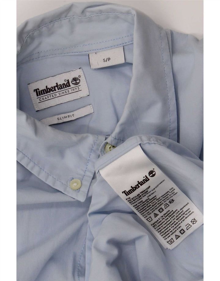 Timberland Mens Slim Fit Shirt Small Blue Cotton