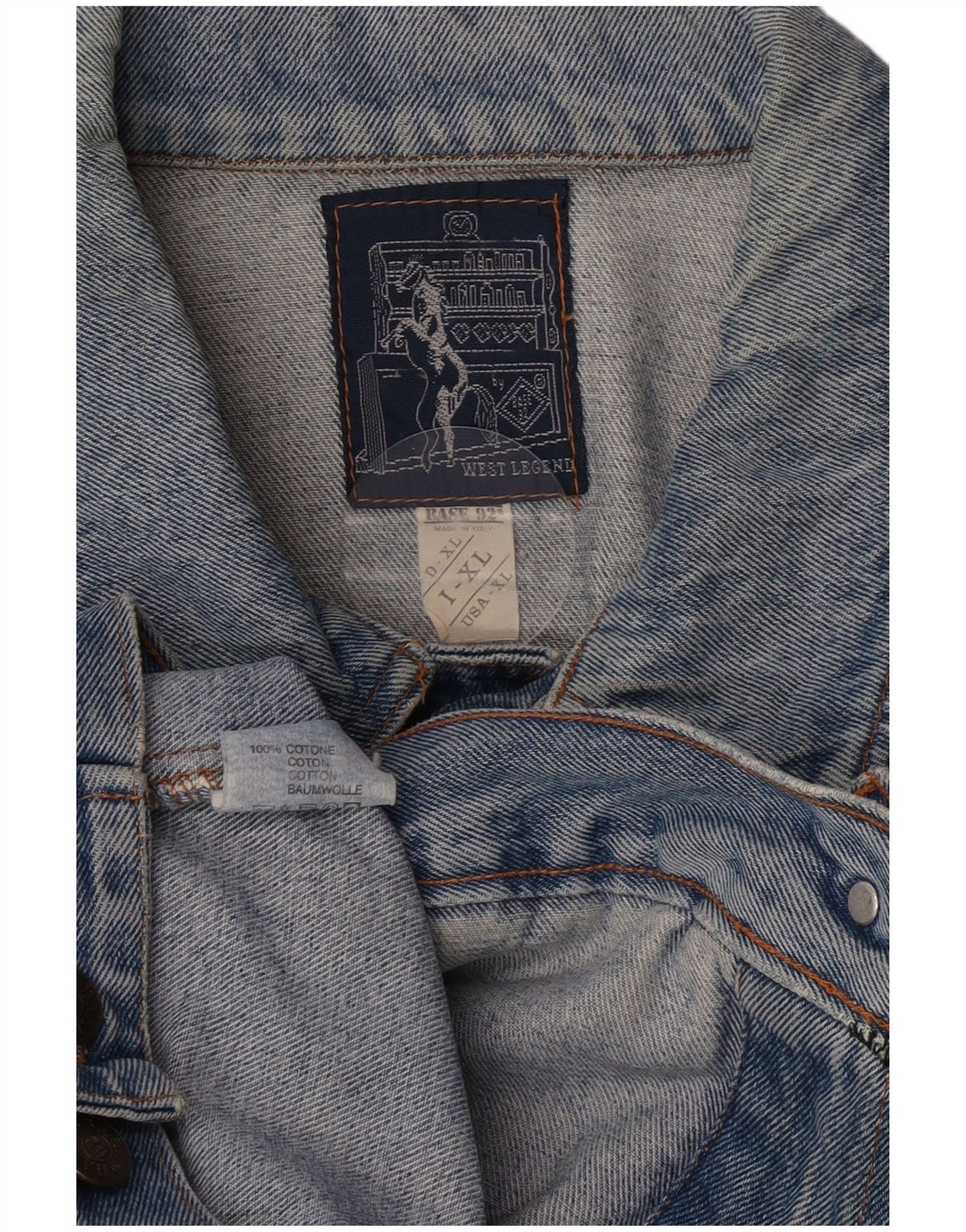 Base 92 Veste en Jean Homme UK 42 XL Bleu Coton