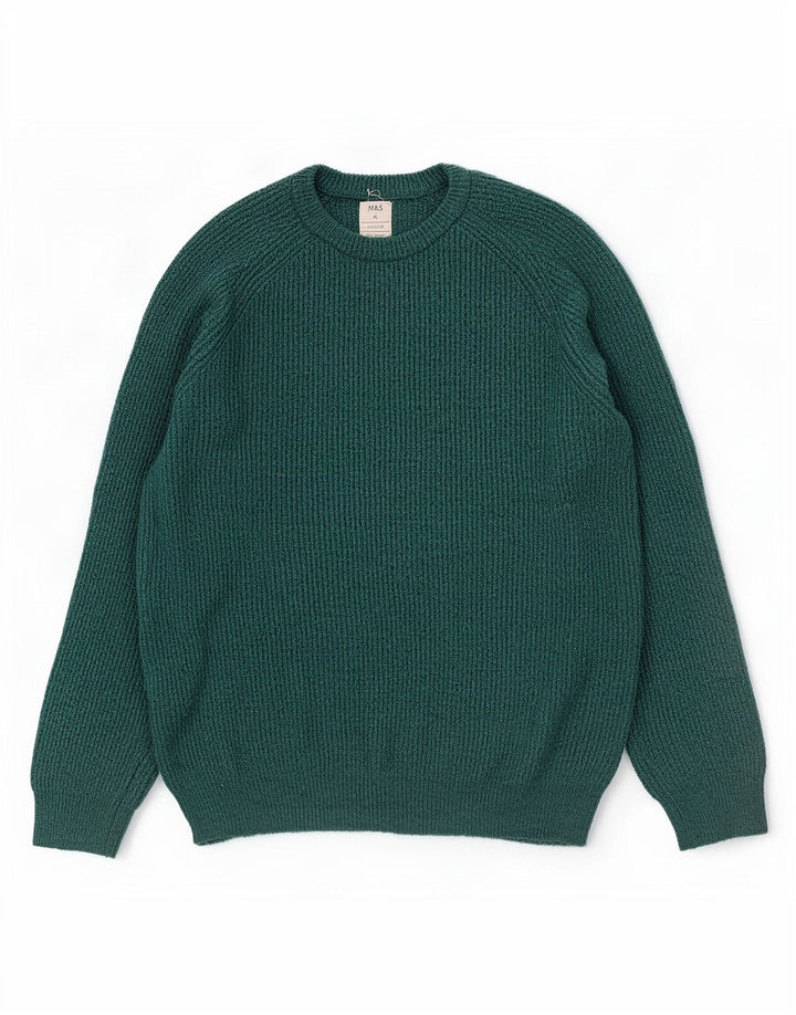 Marks & Spencer Pull Col Ras du Cou XL Homme Vert Polyamide