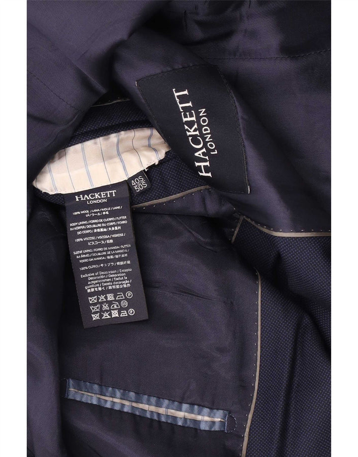 Hackett Mens 2 Button Blazer Jacket UK 40 Large Navy Blue Wool