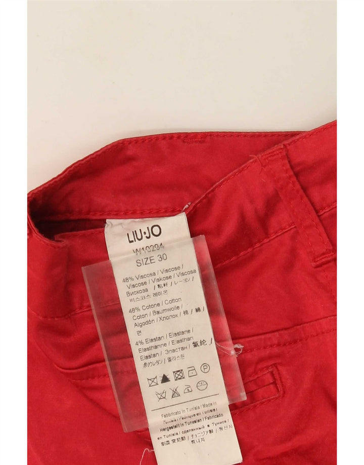 Liu Jo Womens Slim Cropped Trousers W30 L25 Red Viscose