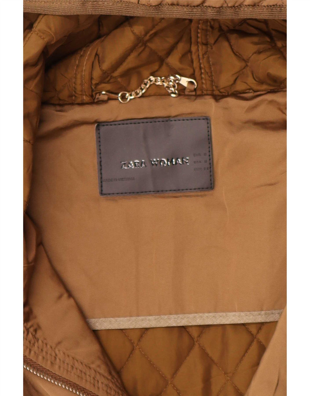 Zara Mujer Chaqueta Acolchada Con Capucha UK 42 Medium Beige