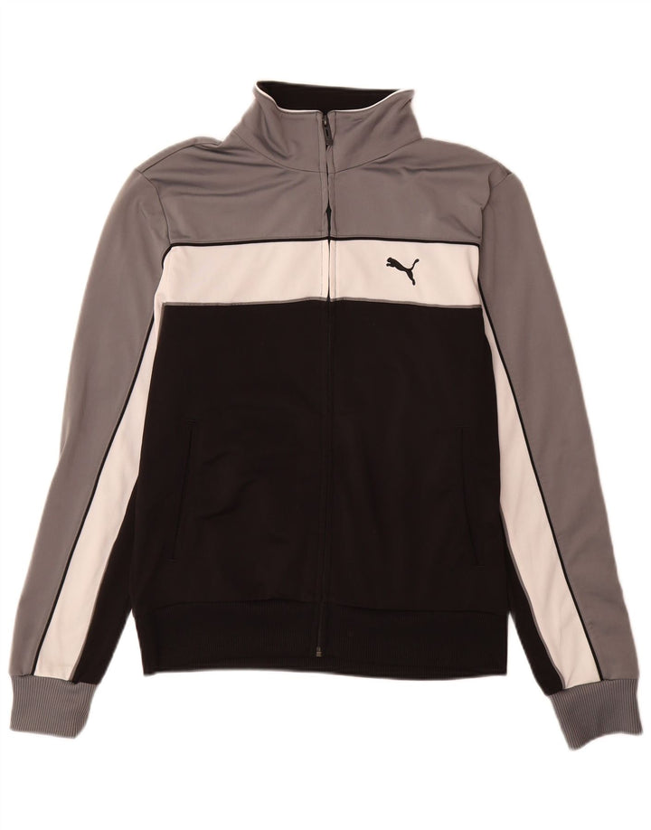 Puma Mens Tracksuit Top Jacket Small Black Colourblock Polyester