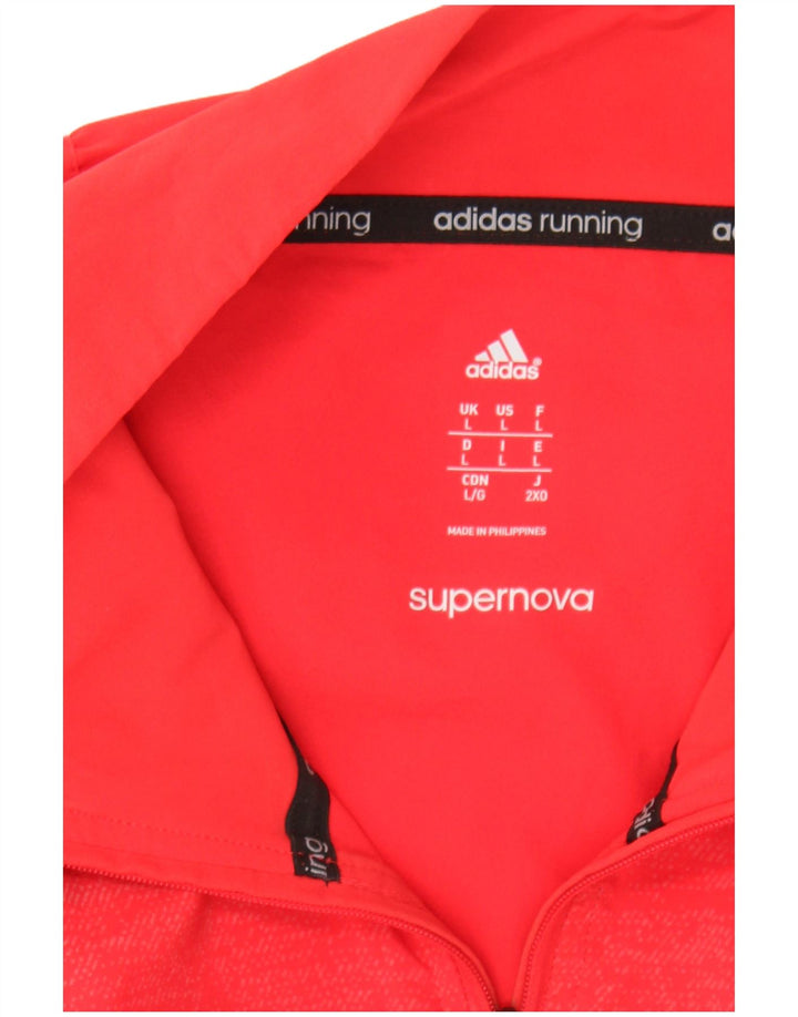 ADIDAS Mens Supernova Zip Neck Pullover Tracksuit Top Large Red