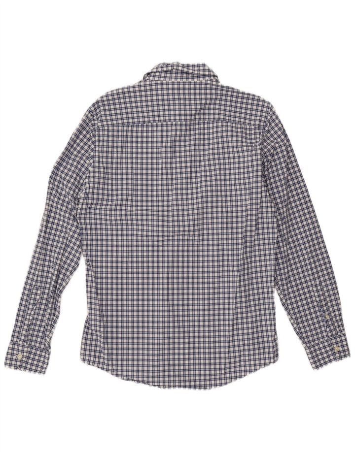 BENETTON Mens Slim Shirt Large Blue Check Cotton