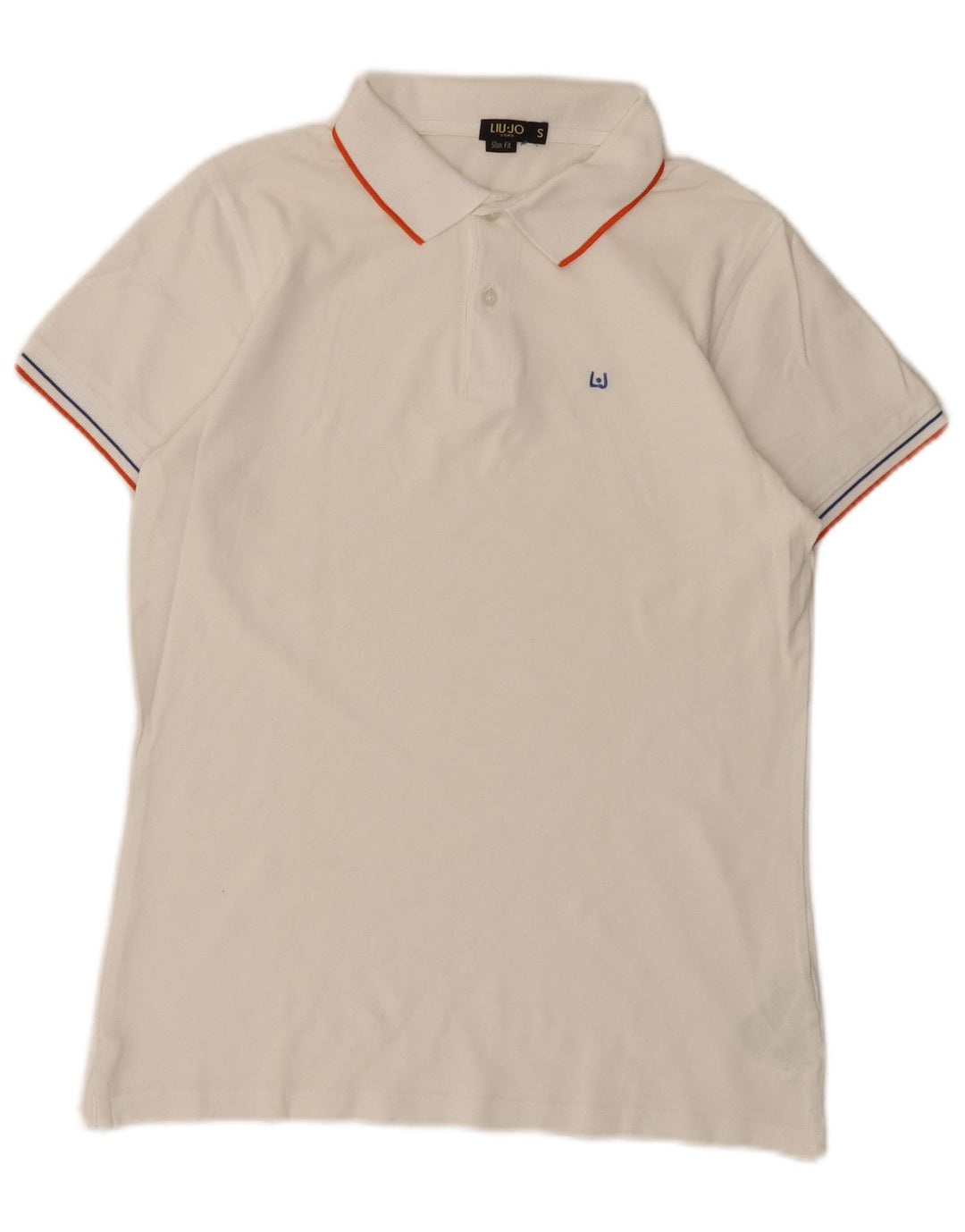 Liu Jo Mens Slim Fit Polo Shirt Small White Cotton