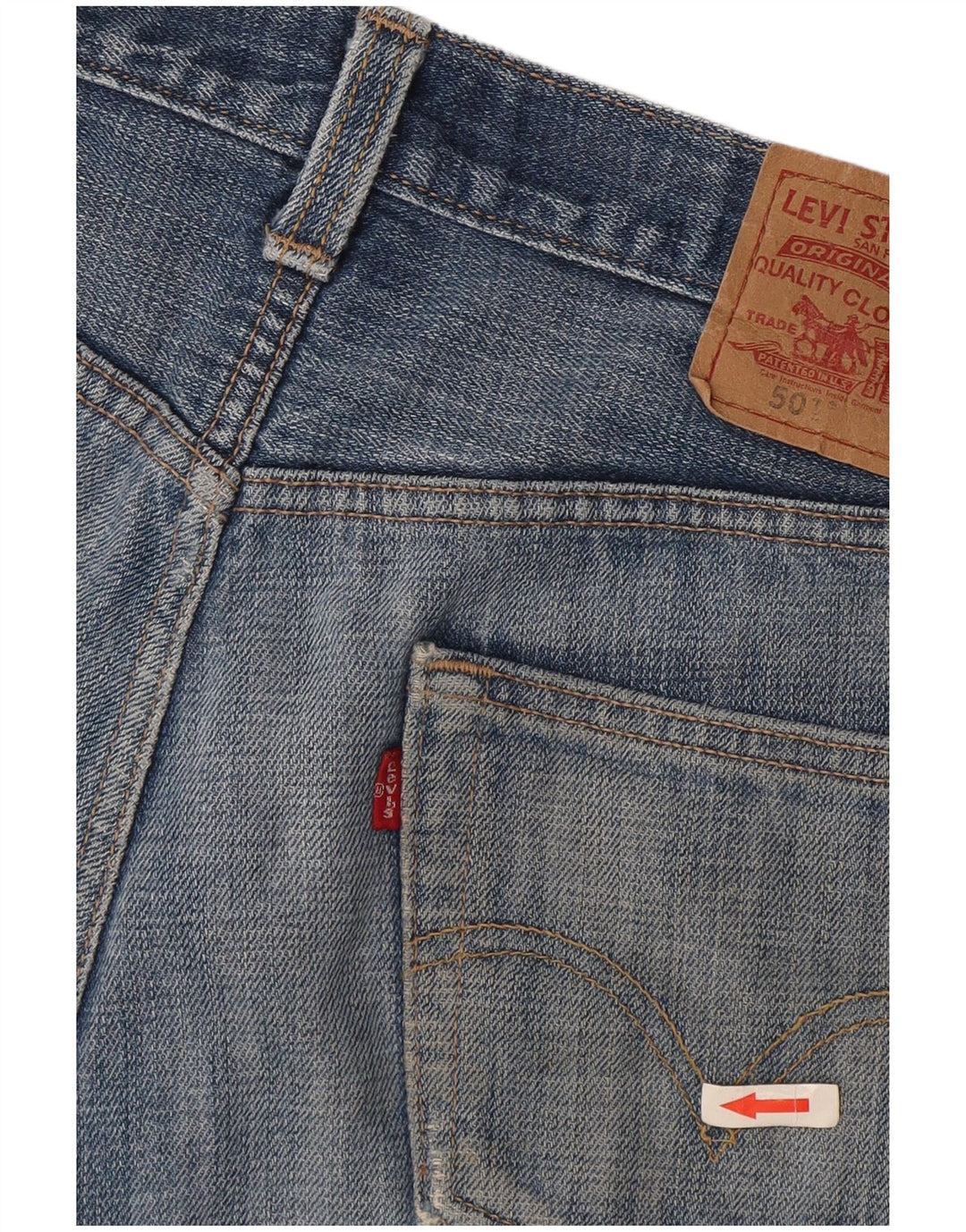 Levi's Womens 501 Distressed Denim Shorts W30 Medium Blue Cotton