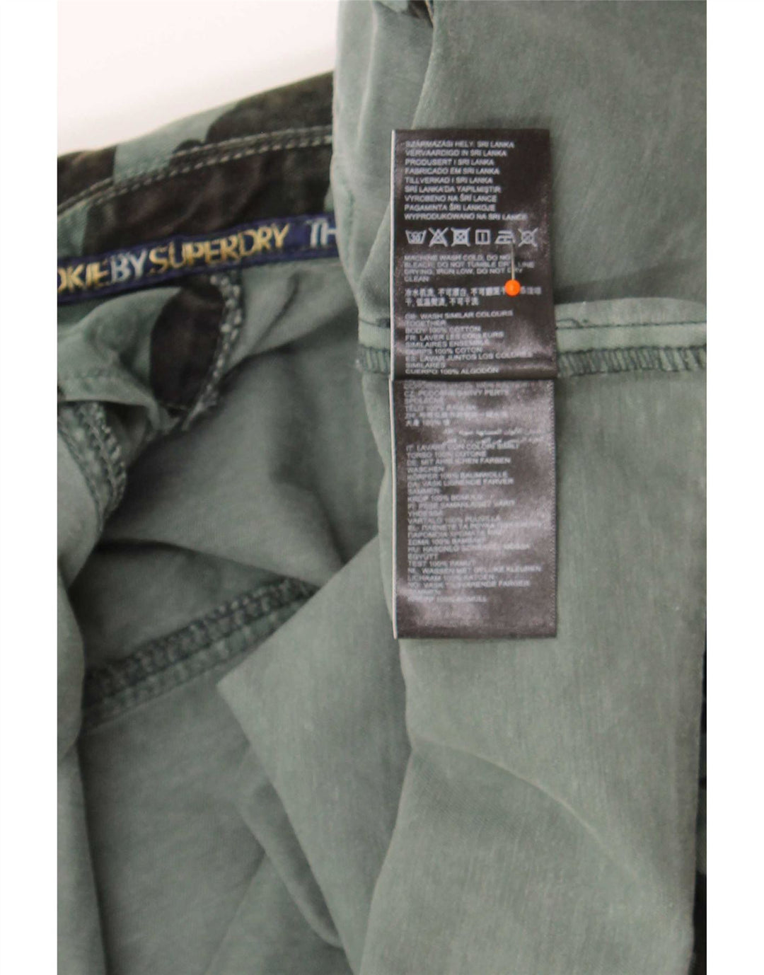 Superdry Womens Crop Denim Jacket UK 12 Medium Green Camouflage Cotton