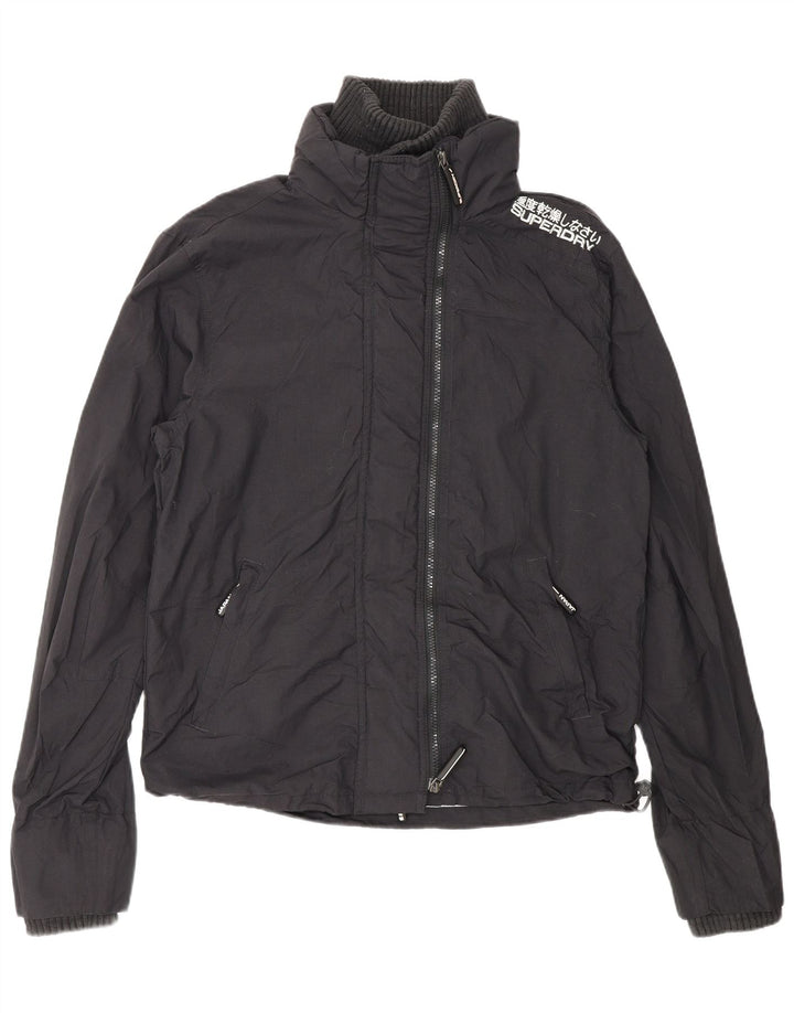 Superdry Damen Windcheater Graphic Regenjacke UK 14 Mittelschwarzes Nylon