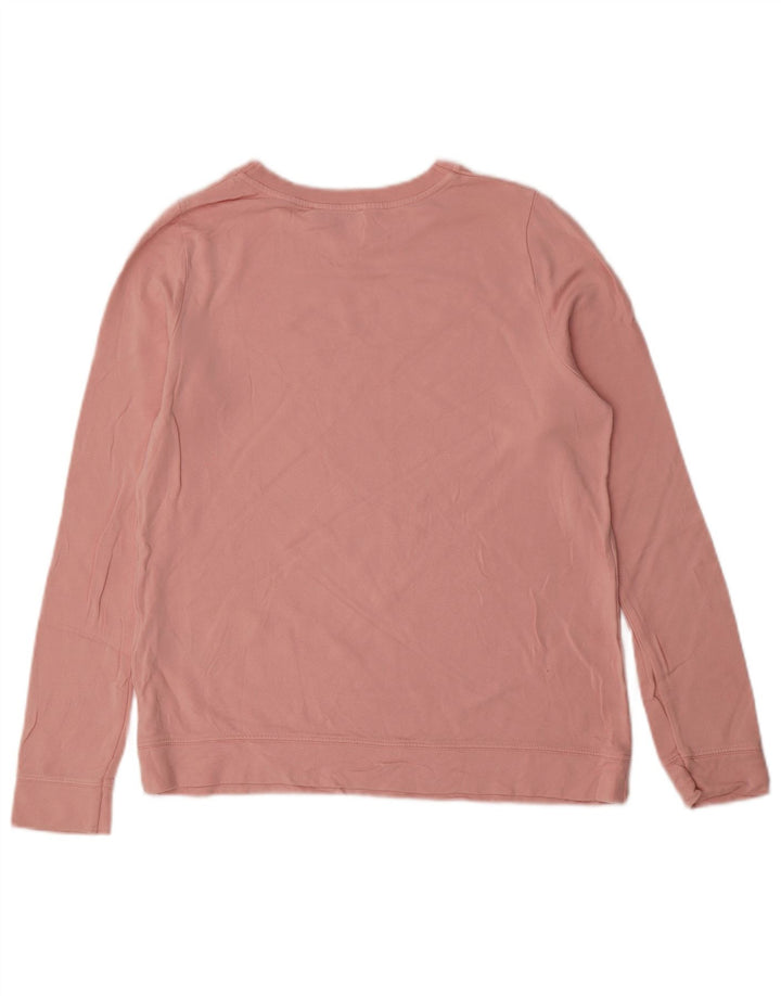 Oasis Womens Graphic Sweatshirt Jumper UK 10 Small Pink Viscose