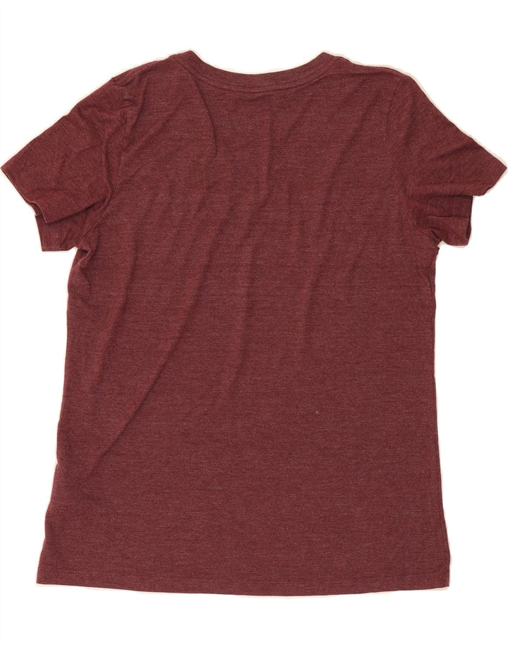 NIKE Womens Graphic T-Shirt Top UK 14 Medium Maroon Cotton Vintage Nike and Second-Hand Nike from Messina Hembry 