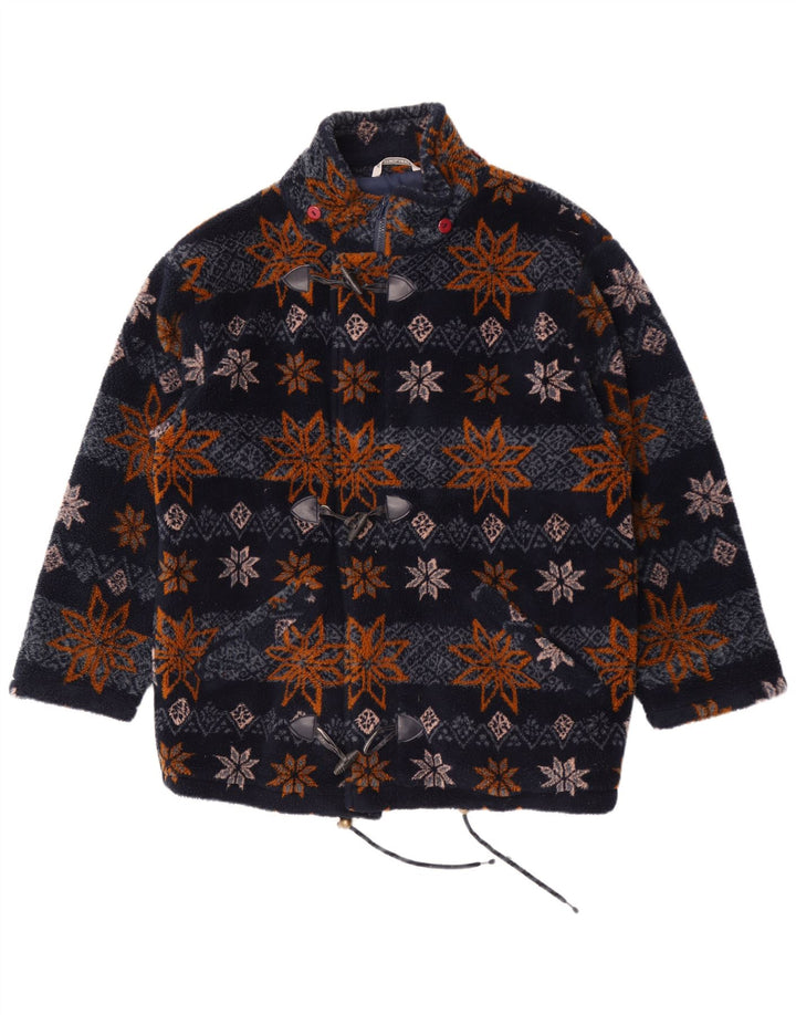 Astrolabio Mens Fleece Jacket UK 40 Large Navy Blue Floral Polyester