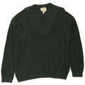 Eddie Bauer Herre Button Neck Jumper Sweater Stor Grøn Bomuld