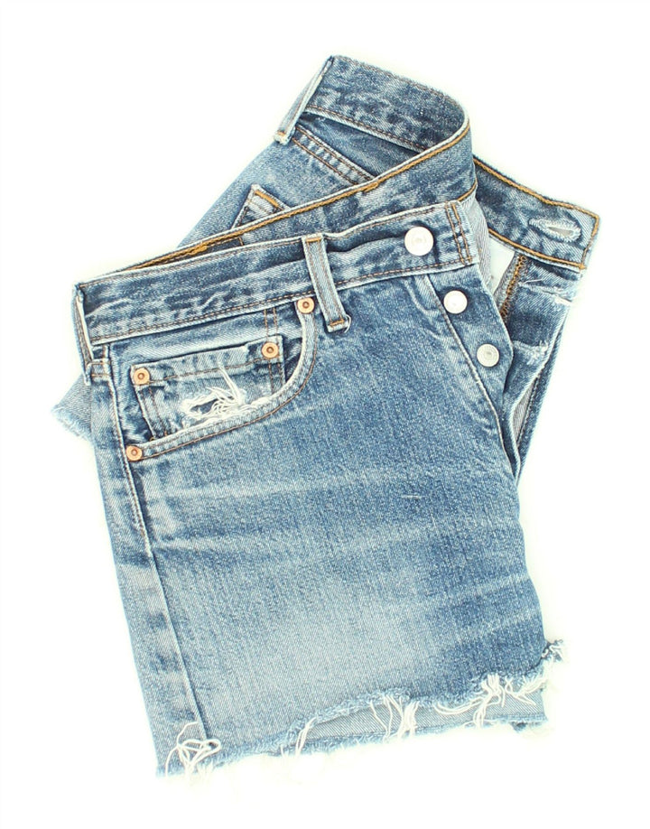 Pantaloncini di jeans vintage da donna LEVI'S W31 cotone blu medio